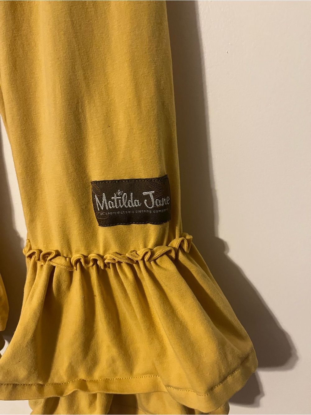 Matilda Jane Mustard Ruffle-Hem Pants - Picture 3 of 5
